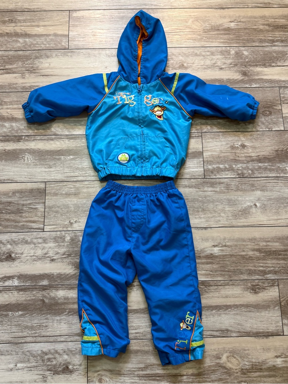 Disney Tigger Blue Kids Hooded Rain Jacket and Splash Pants Set